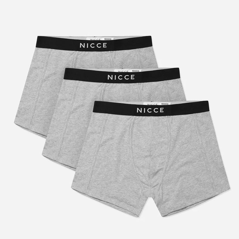Nicce Nicce Men's 3-Pack Stretch Waist Black/Grey Alesi Boxer Shorts in Black - 1