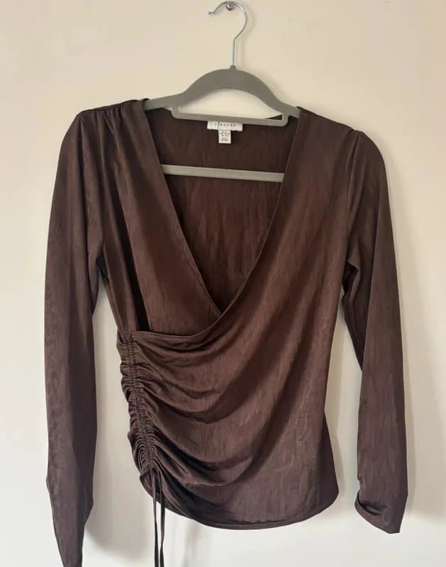ASOS Topshop brown long sleeve top