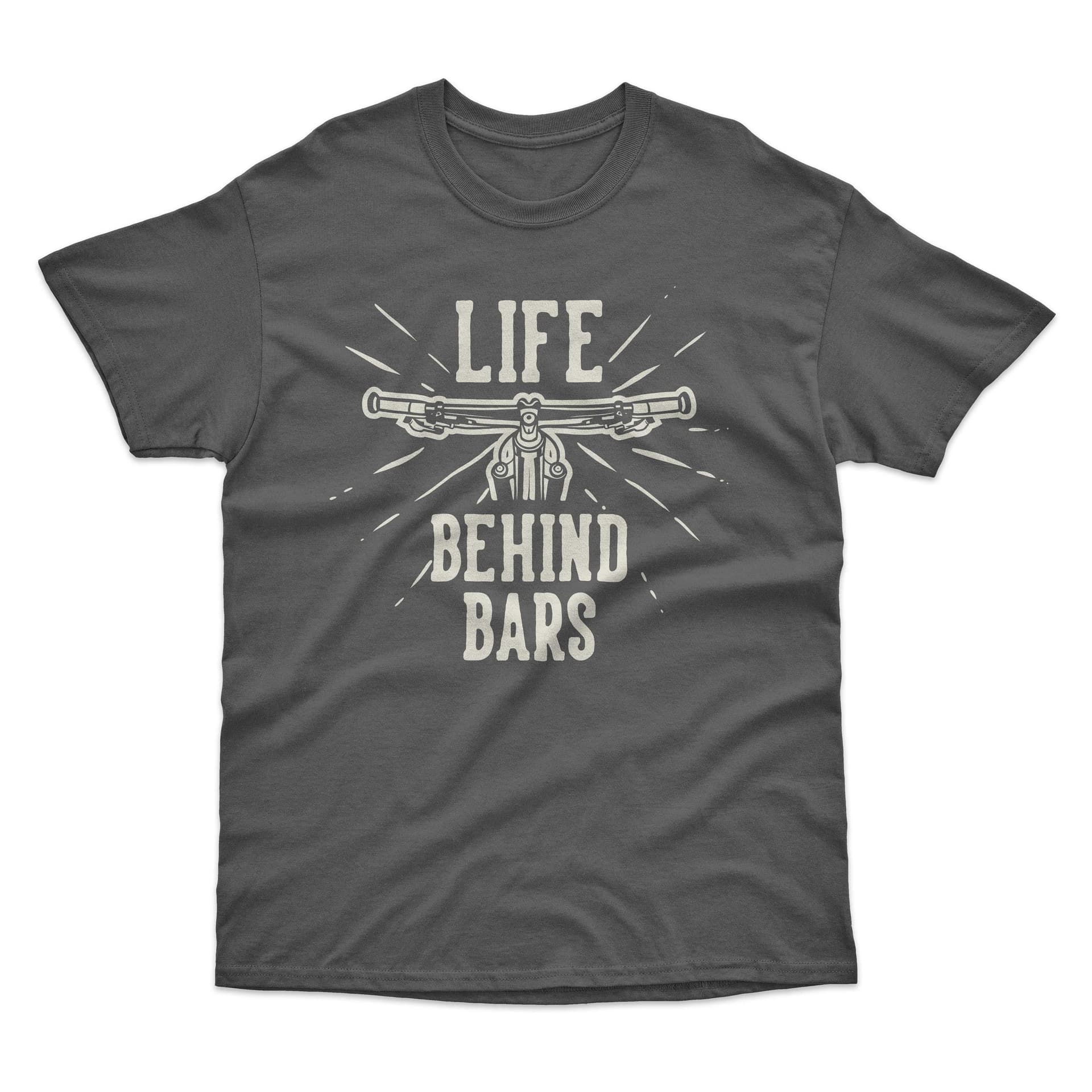Bad Zebedee Bad Zebedee Men's Life Behind Bars Cyclist T-Shirt in Dark Grey
