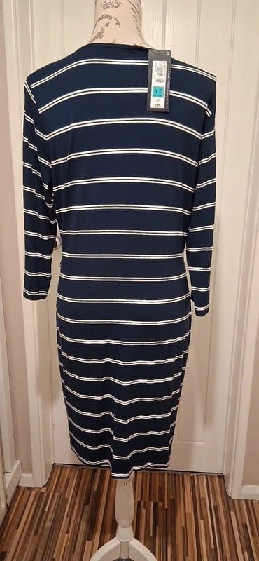 Marks & Spencer 💥 BNWT 💥 Size 14💥Navy/White Striped  Dress 💥