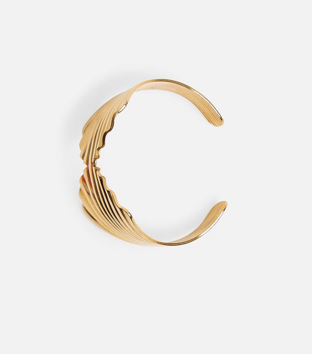 Public Desire Gold Tone Adjustable Shell Cuff Bracelet Public Desire New Look - 3