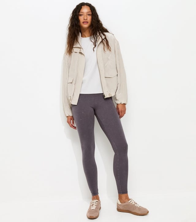 New Look Women's Dark Grey Acid Wash Leggings New Look - 2