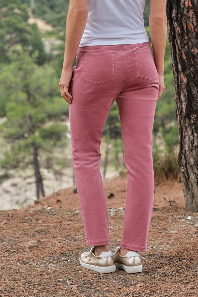 WoolOvers WoolOvers Women's Cotton Straight Leg Cord Jeans in Pink - 3
