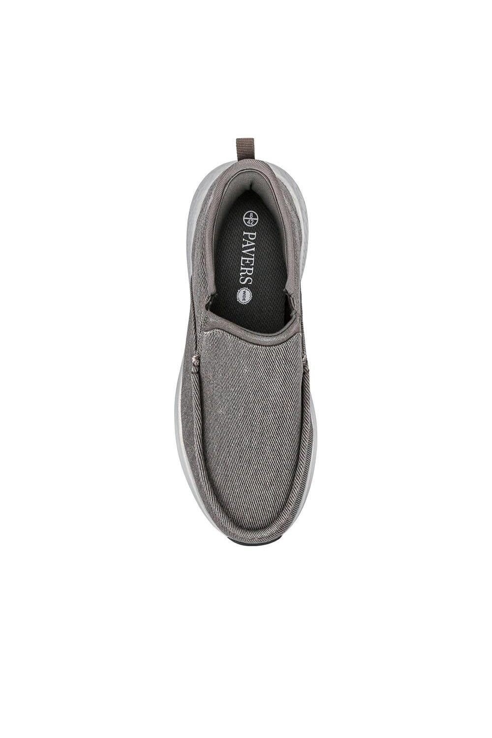 Pavers Pavers Men's Easy Step In Wide Fit Laceless Trainers in Grey - 4