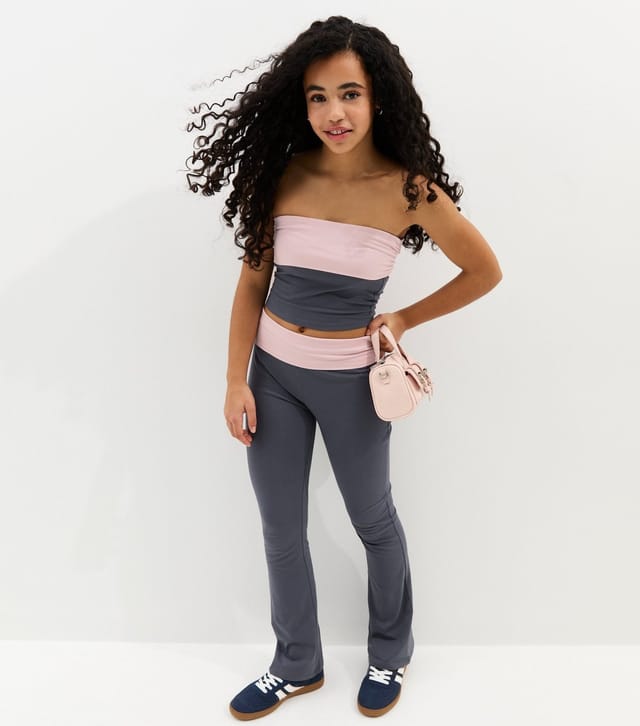 New Look Girls' Navy Fold Over Bandeau Top New Look - 3