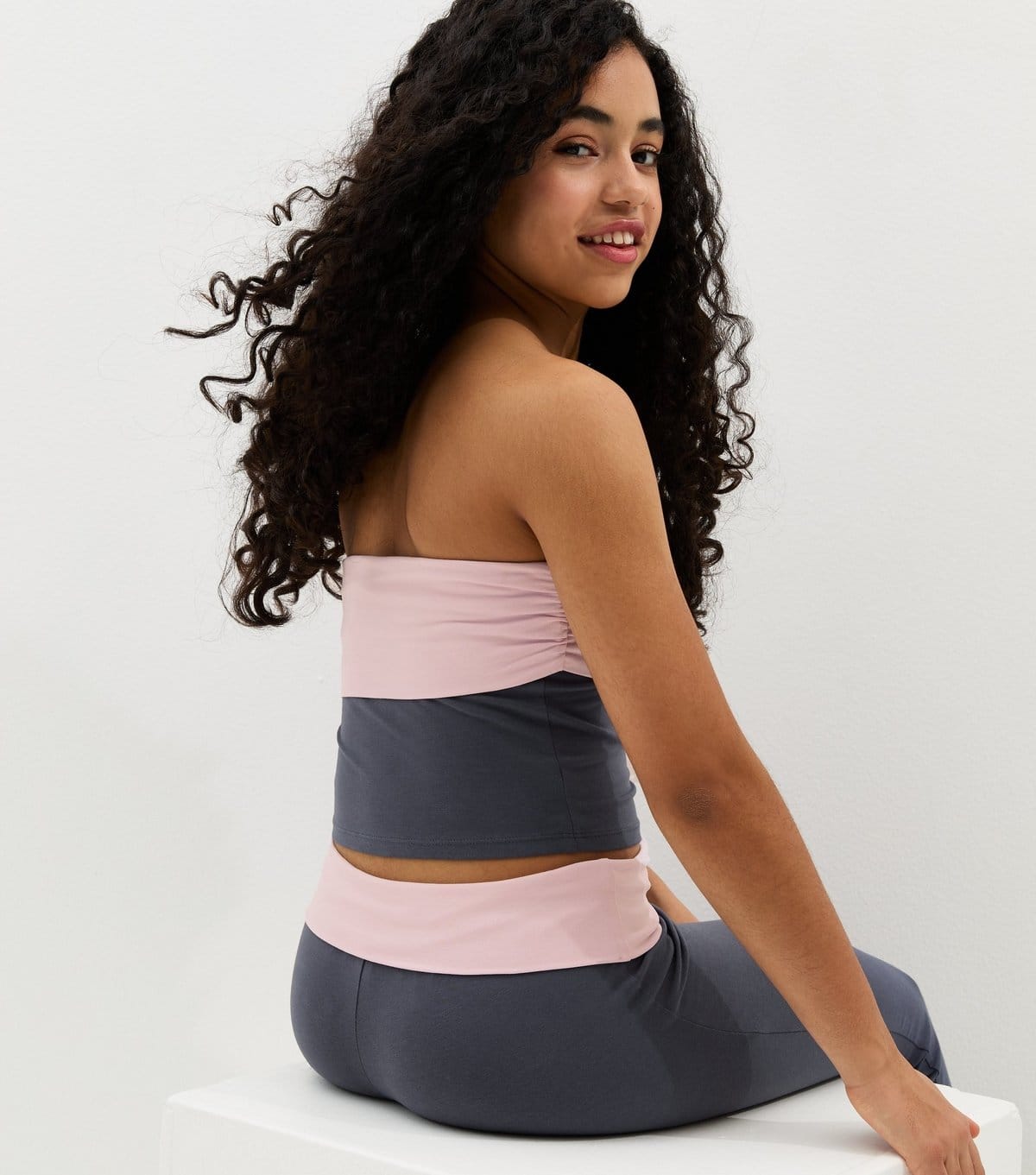 New Look Girls' Navy Fold Over Bandeau Top New Look - 4