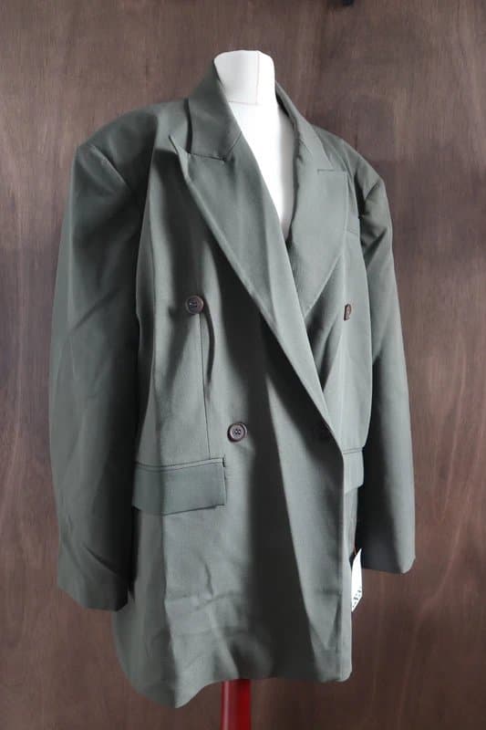ASOS Asos Olive Green Suit Blazer Size 14 Wide Leg Trousers Size 8 Brand New