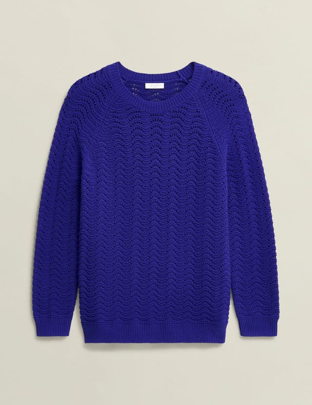 Hobbs London Hobbs London Women's Lulu Wave Knit Jumper in Cobalt - 2