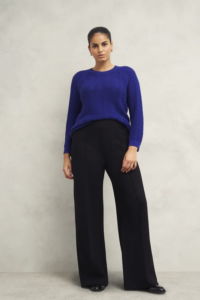 Hobbs London Hobbs London Women's Lulu Wave Knit Jumper in Cobalt - 3