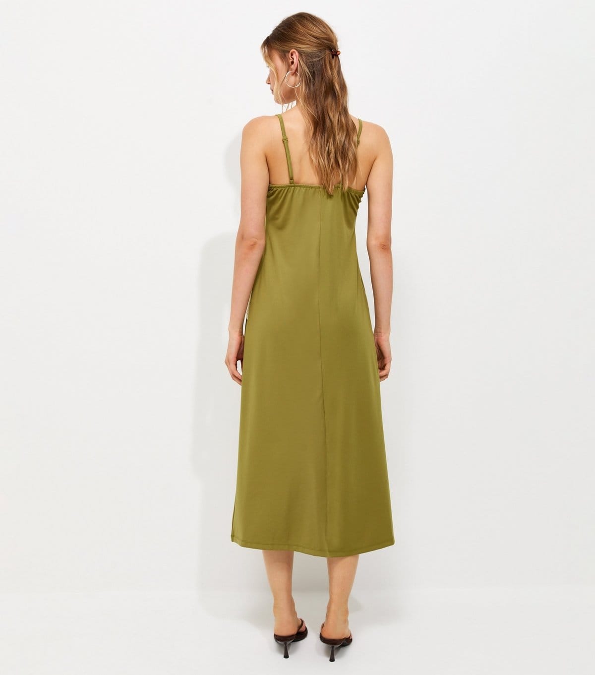 New Look Women's Light Green Lace Strappy Contrast Trim Midi New Look - 4