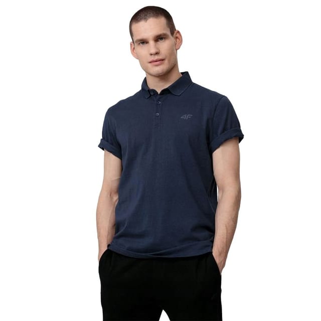 4F 4F Men's H4L22 Regular Polo Shirt in Navy - 3