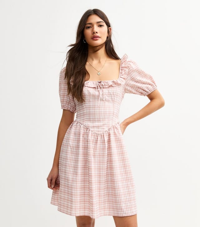 New Look Women's Pink Check Patterned Mini Dress New Look - 2