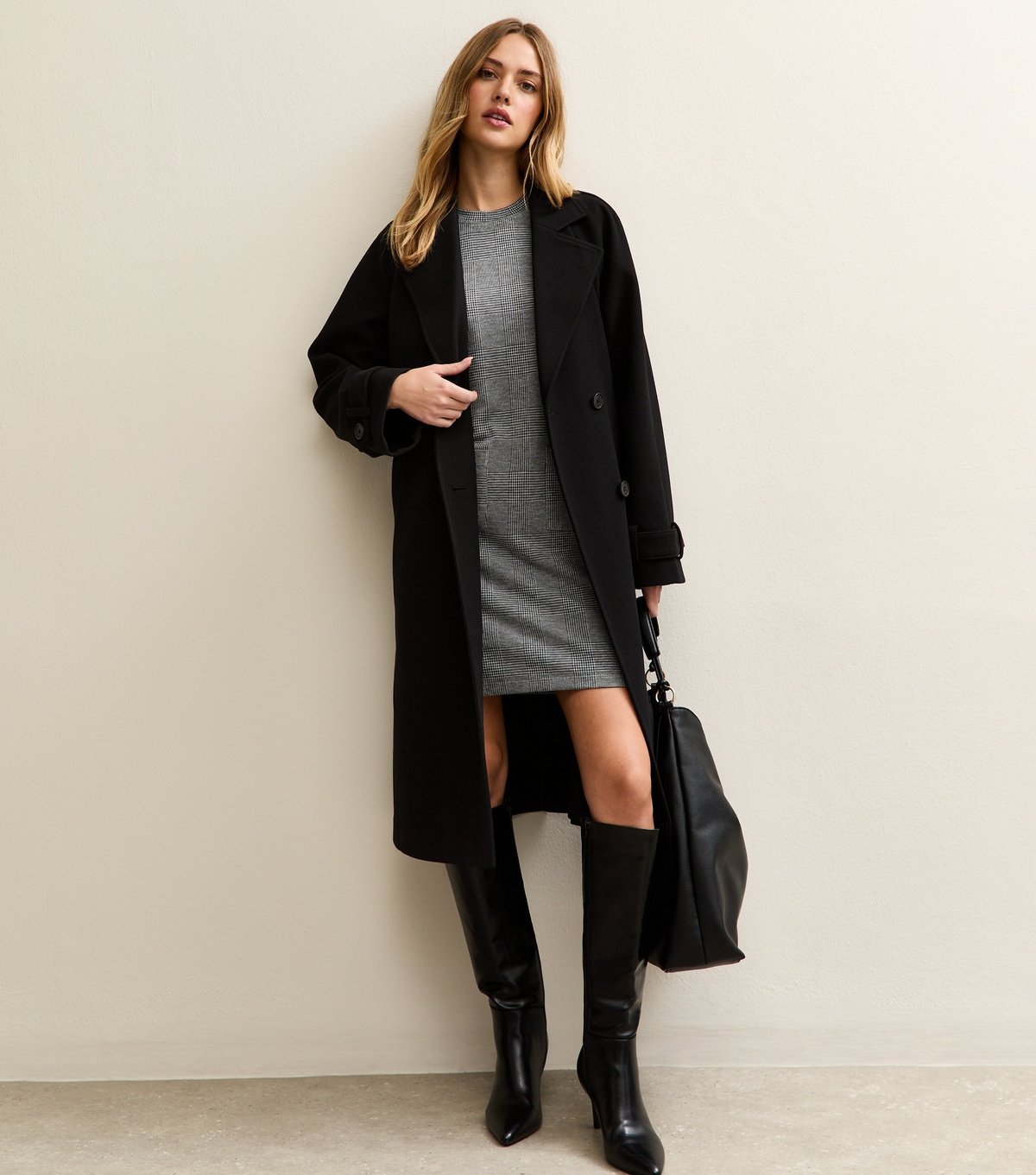 New Look Women's Grey Check T-Shirt Mini Dress New Look - 4