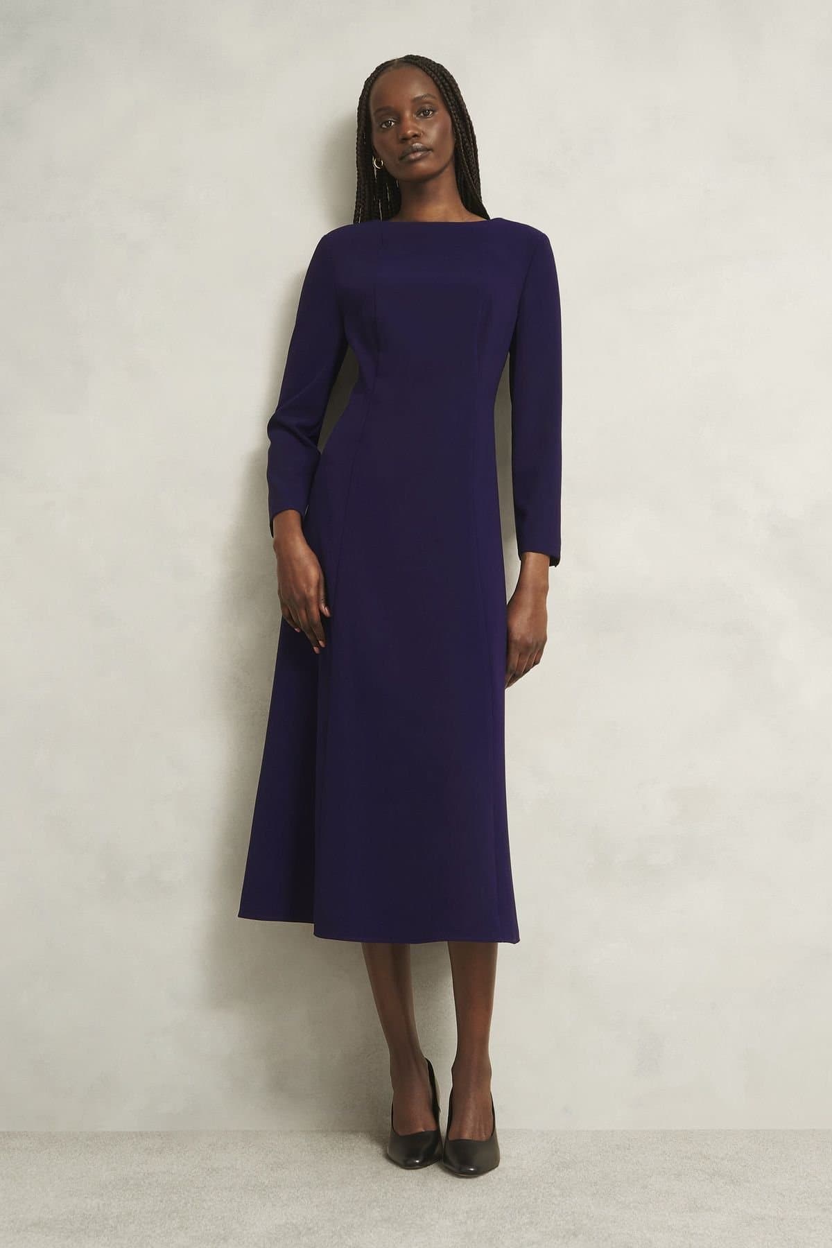 Hobbs London Hobbs London Women's Leonora Midi Dress in Aubergine