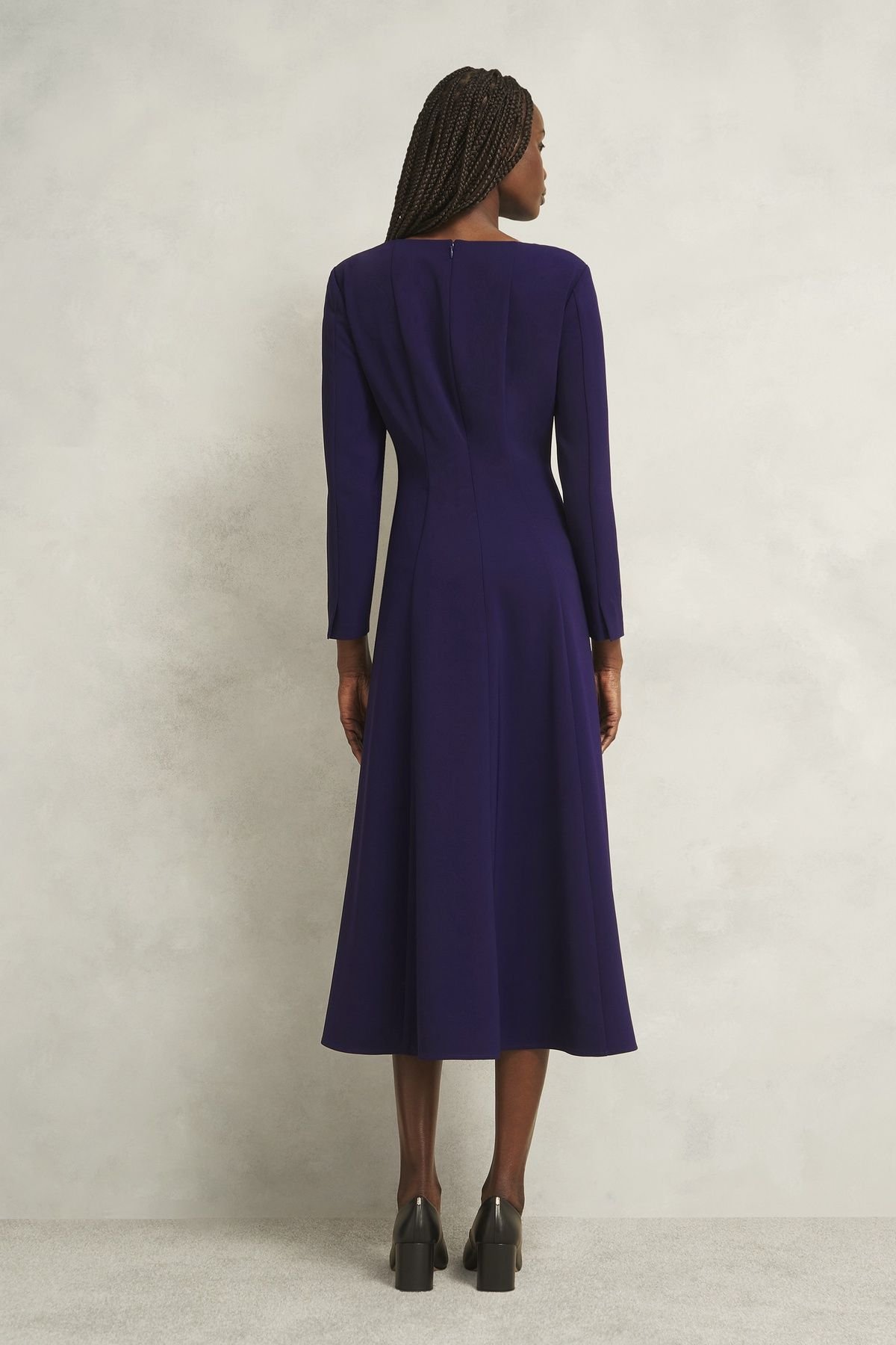 Hobbs London Hobbs London Women's Leonora Midi Dress in Aubergine - 4