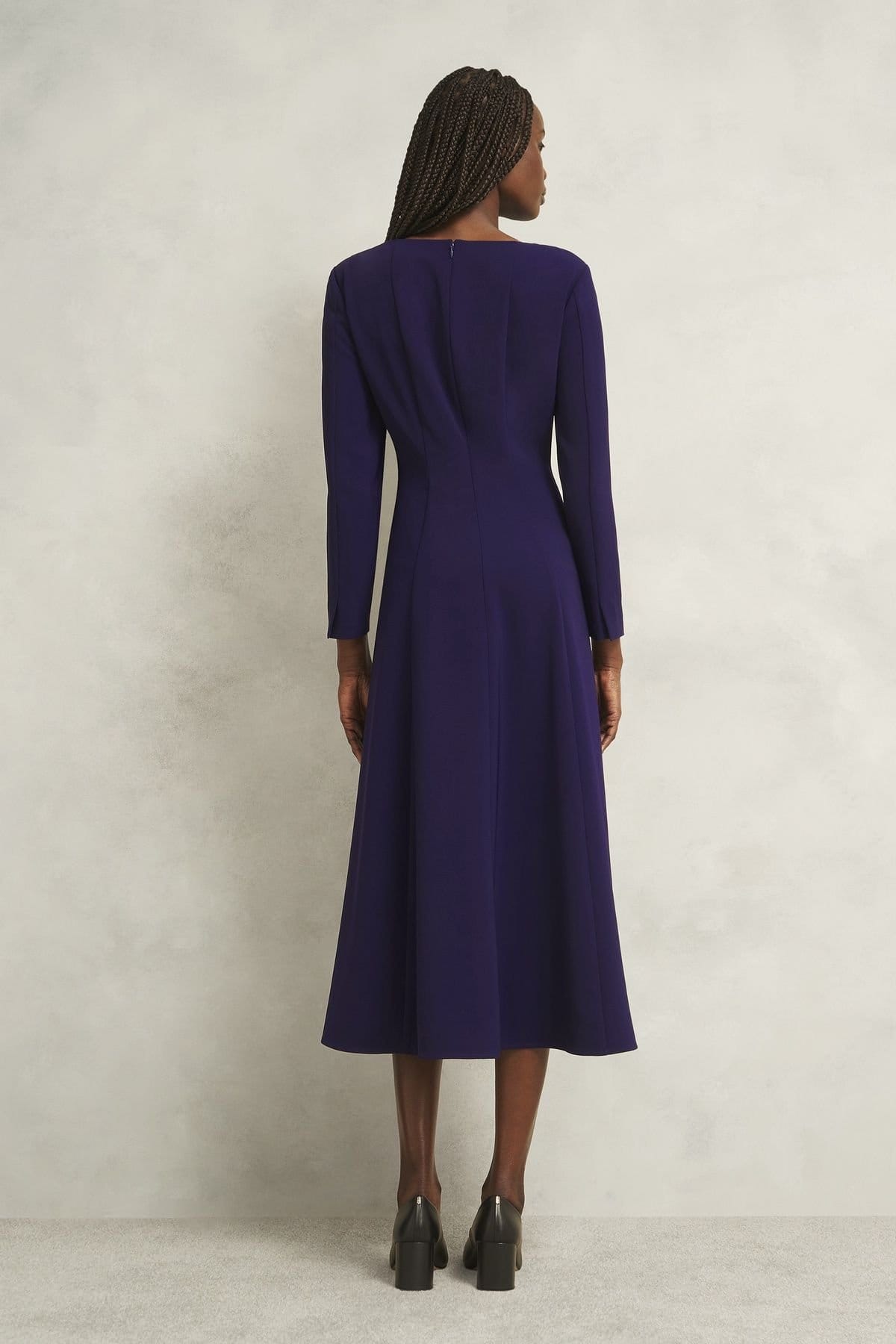 Hobbs London Hobbs London Women's Leonora Midi Dress in Aubergine - 4