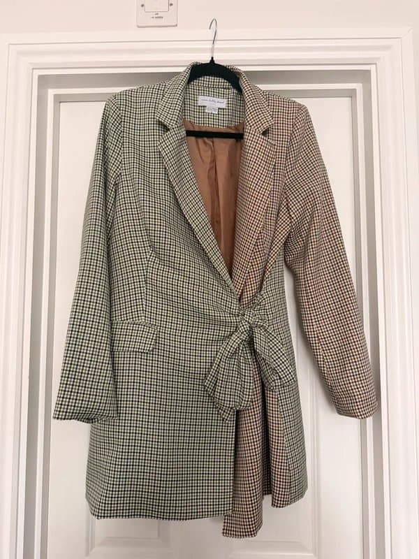 Never Fully Dressed Never Fully Dressed Green Check Blazer Dress Size 10
