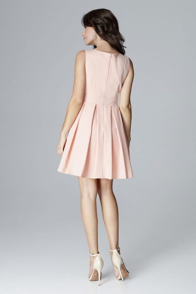 Love Lace Love Lace Women's Sleeveless Cocktail Dress with Pleated Waist in Pink - 3