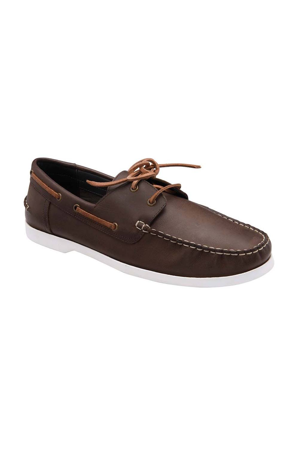 Frank Wright Frank Wright Men's Leather 'Reaney' Boat Shoes in Brown - 2