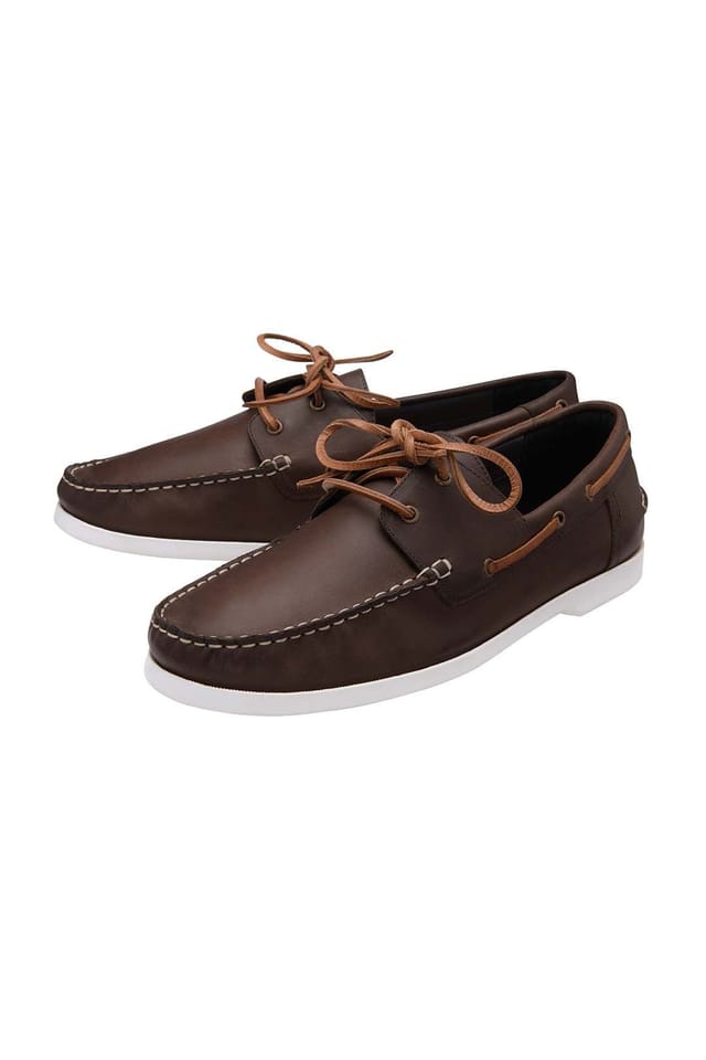 Frank Wright Frank Wright Men's Leather 'Reaney' Boat Shoes in Brown - 2