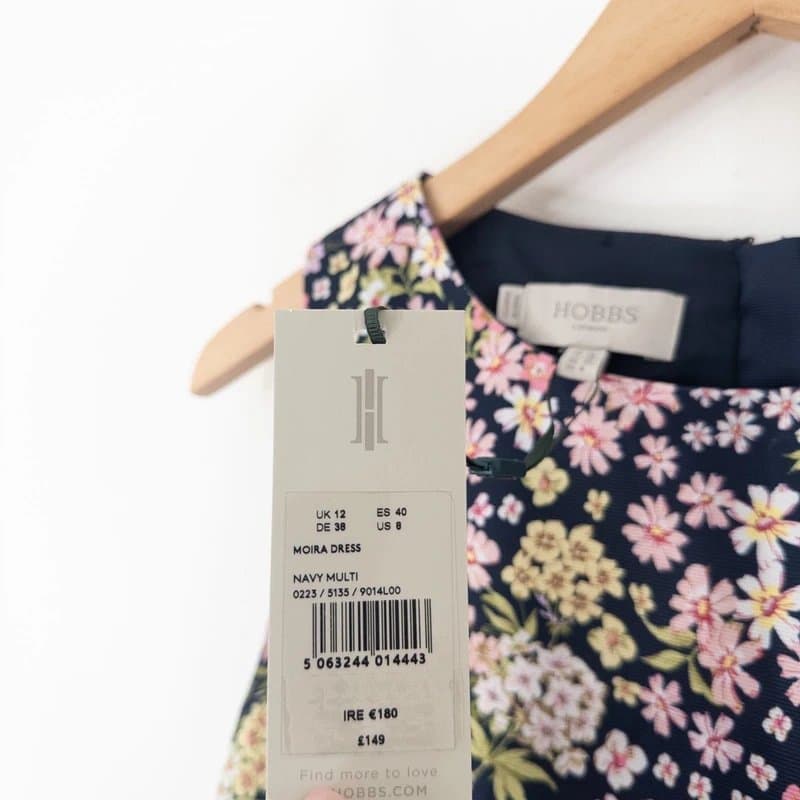 Hobbs Hobbs Moira Floral Shift Dress Size 12 NEW Navy Pink Multi Sleeveless RRP £149