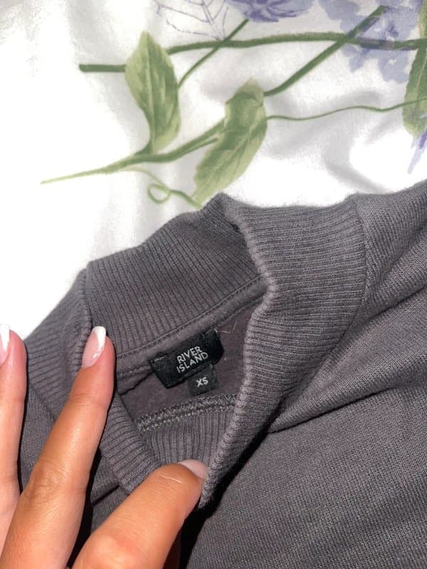 River Island Charcoal grey diamanté embellished sweatshirt