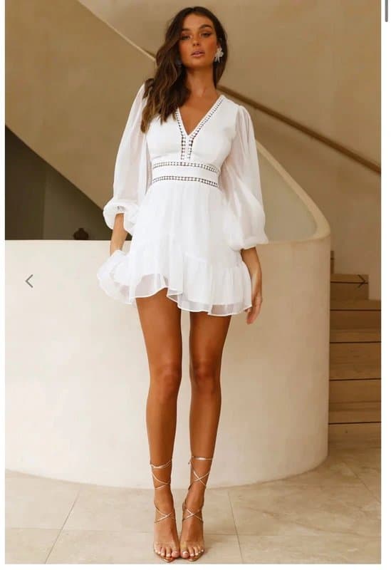 sage and paije White long sleeve mini dress, never worn