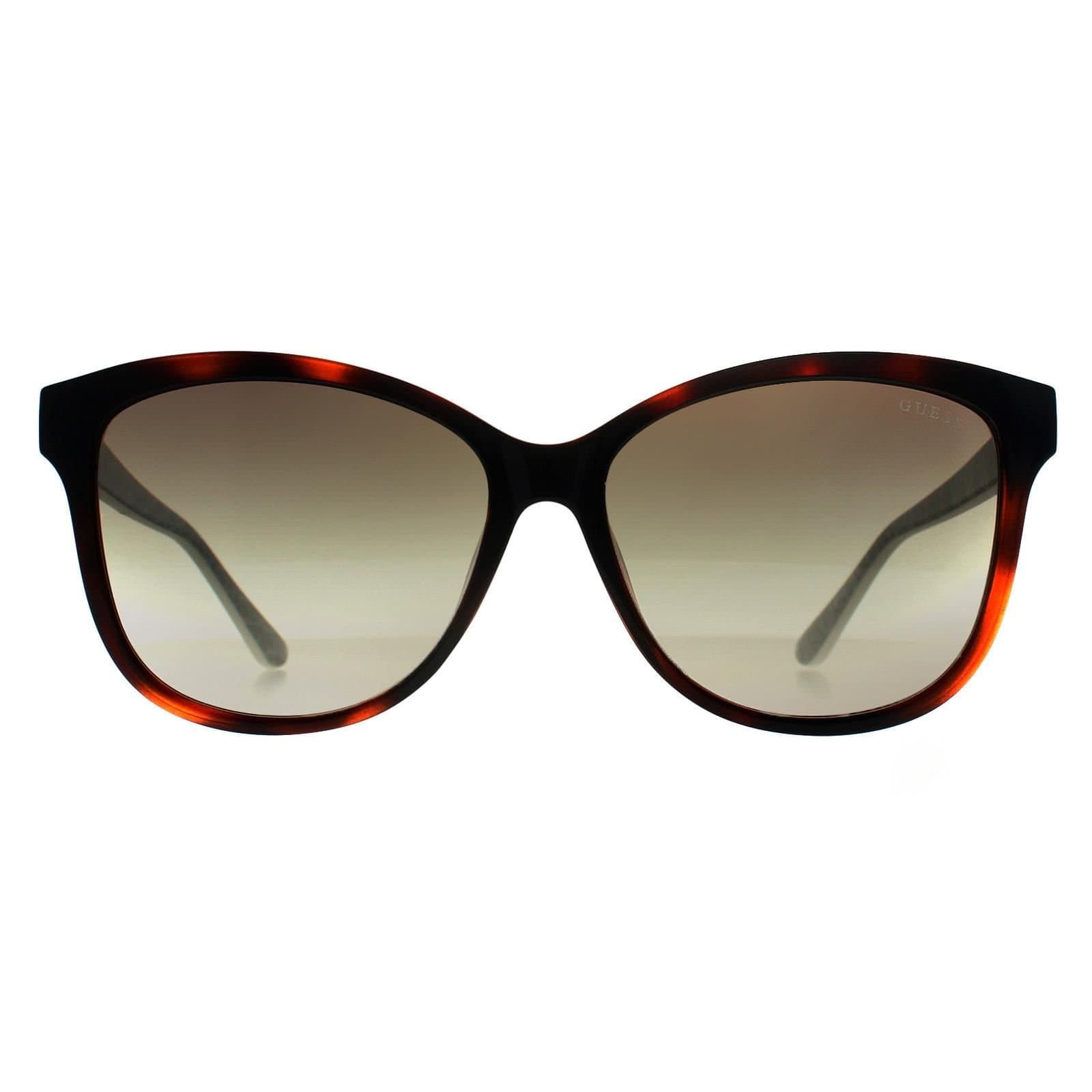 Guess Guess Women's Square Dark Havana Green Gradient GU7920 in Brown