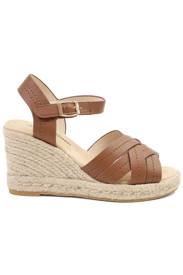 Bellissimo Bellissimo Women's Memory Foam Wedged Espadrilles in Tan - 2