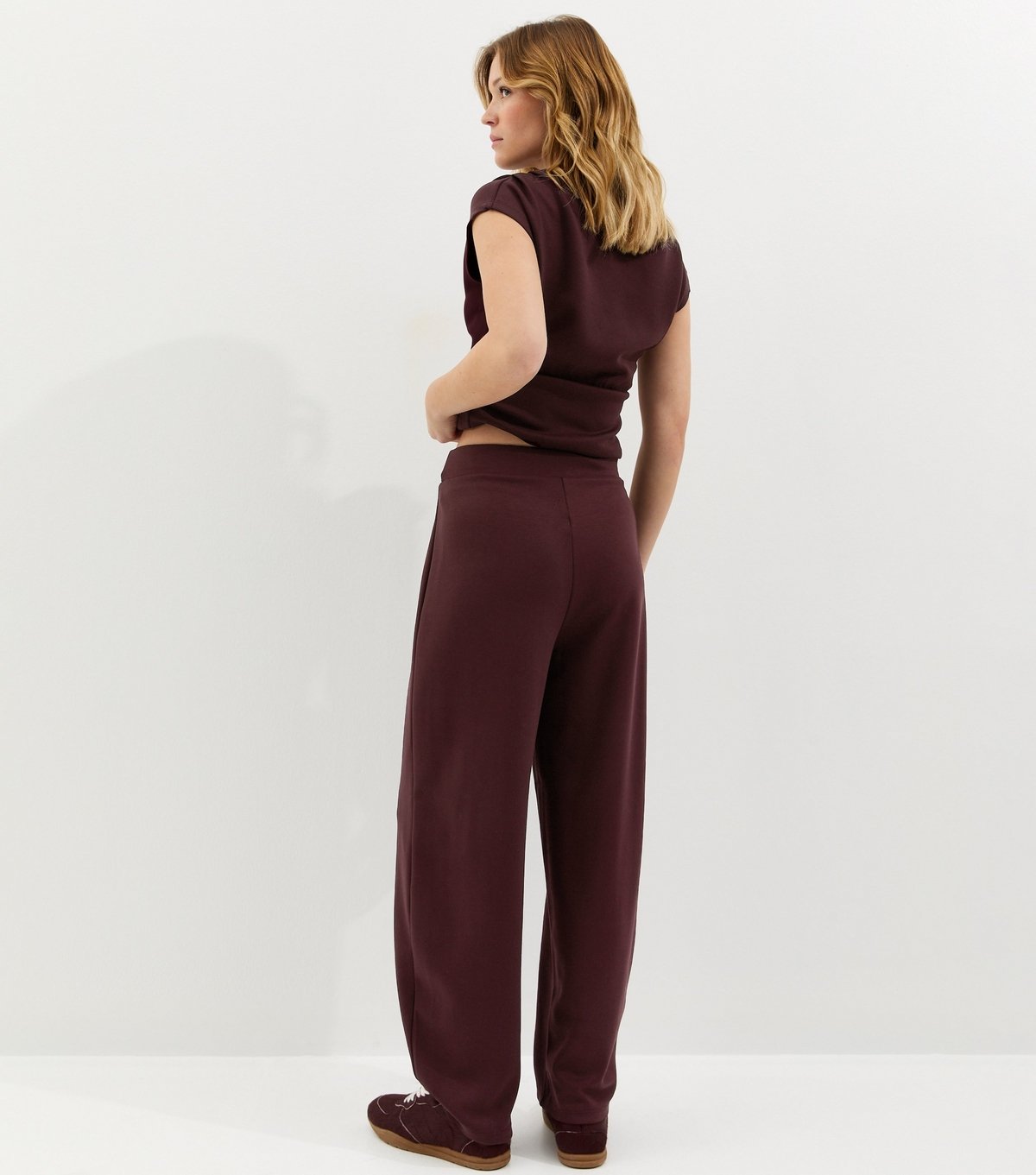 New Look Women's Dark Burgundy D Ring Barrel Leg Joggers New Look - 4