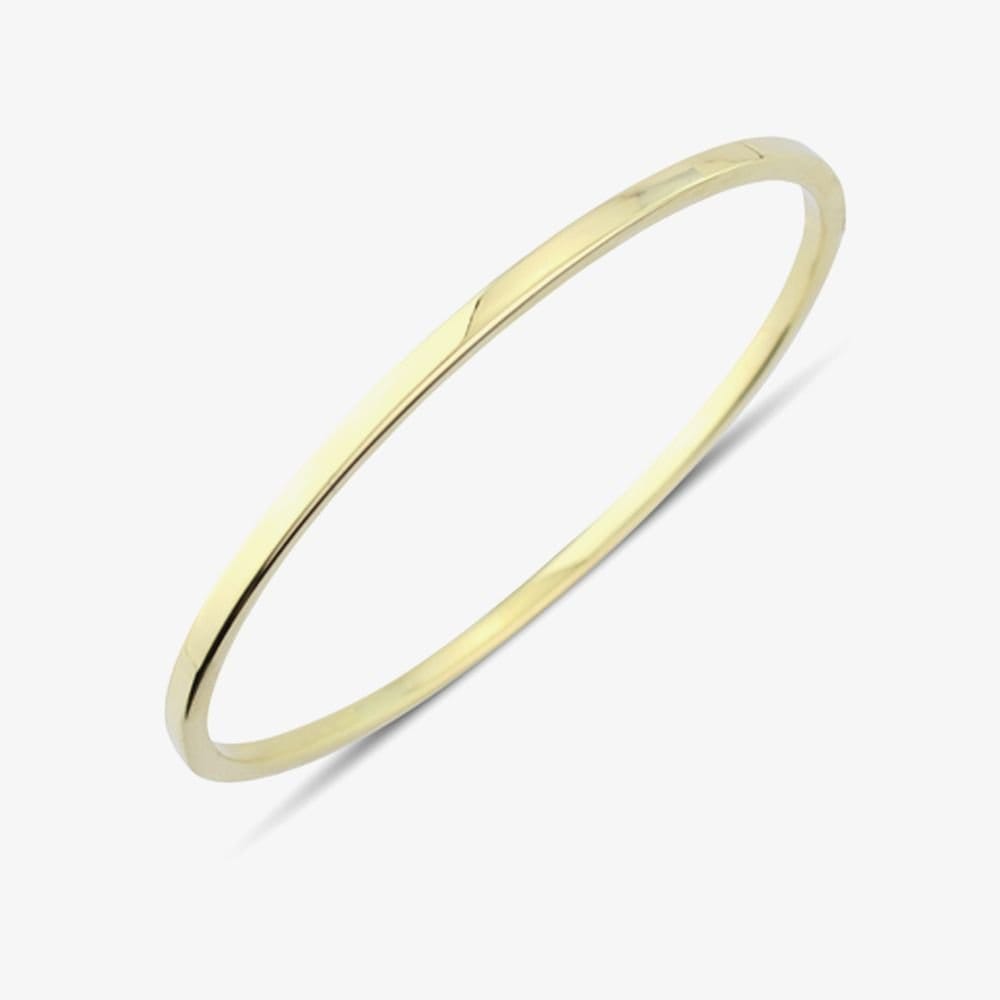 T.H.Baker T.H.Baker Women's 9ct Yellow Gold Plain Oval Hinged Bangle BN375 - 1