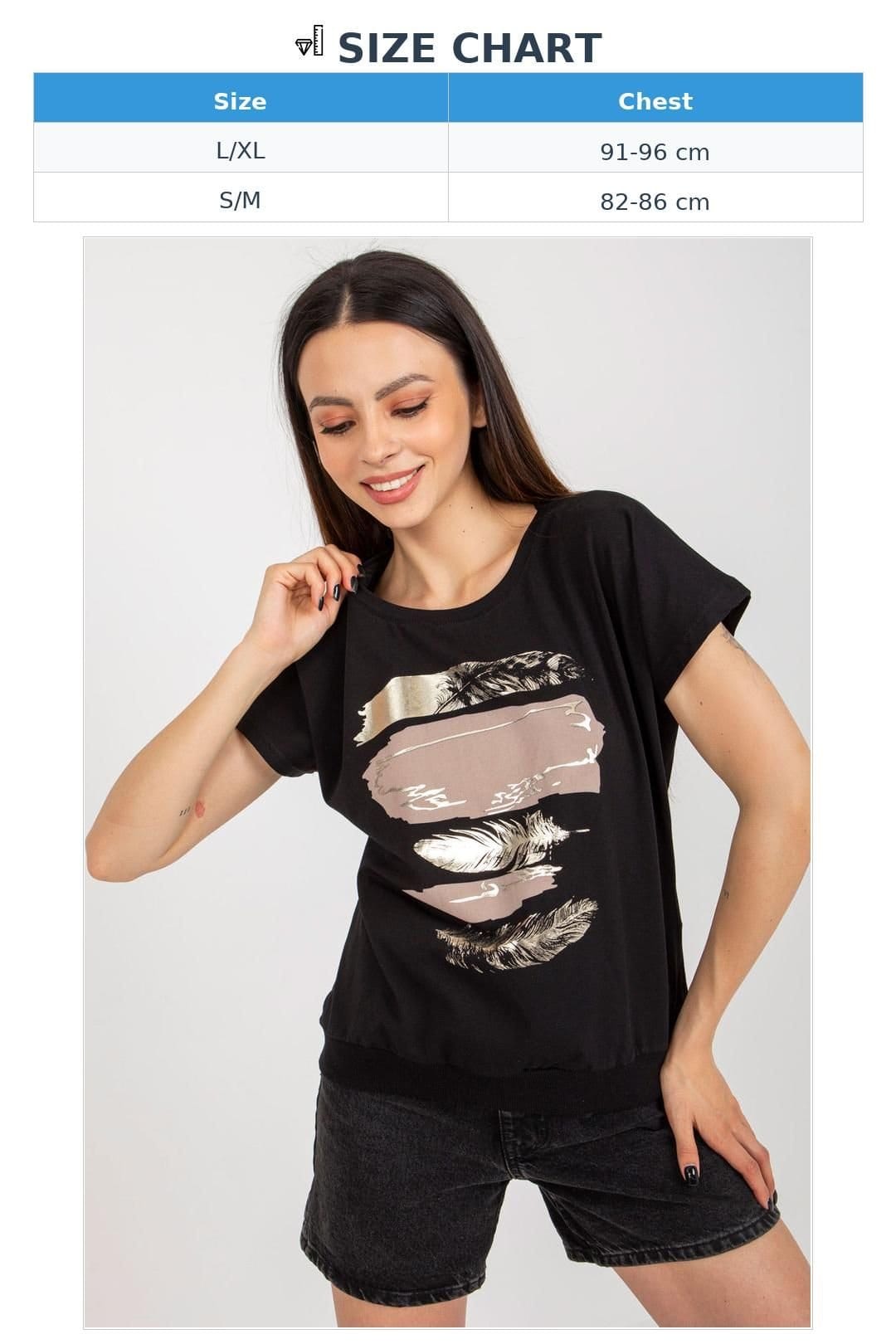 Love Lace Love Lace Women's Paris Cotton Short Sleeve Blouse Print in Black - 4