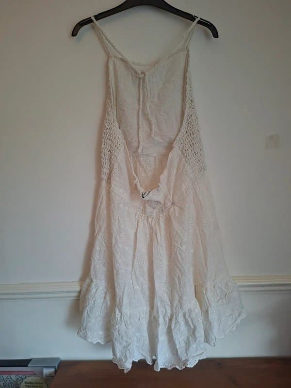 ASOS Design ASOS Design Crochet Halter Broderie Anglaise Tiered Summer Dress – UK 18 / EU 46 / US 14
