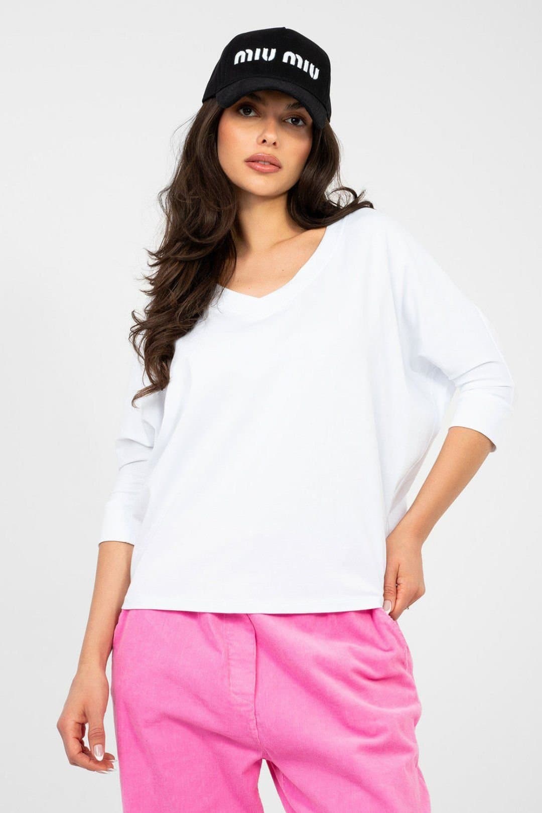 Love Lace Love Lace White Cotton Elastane Oversized Blouse