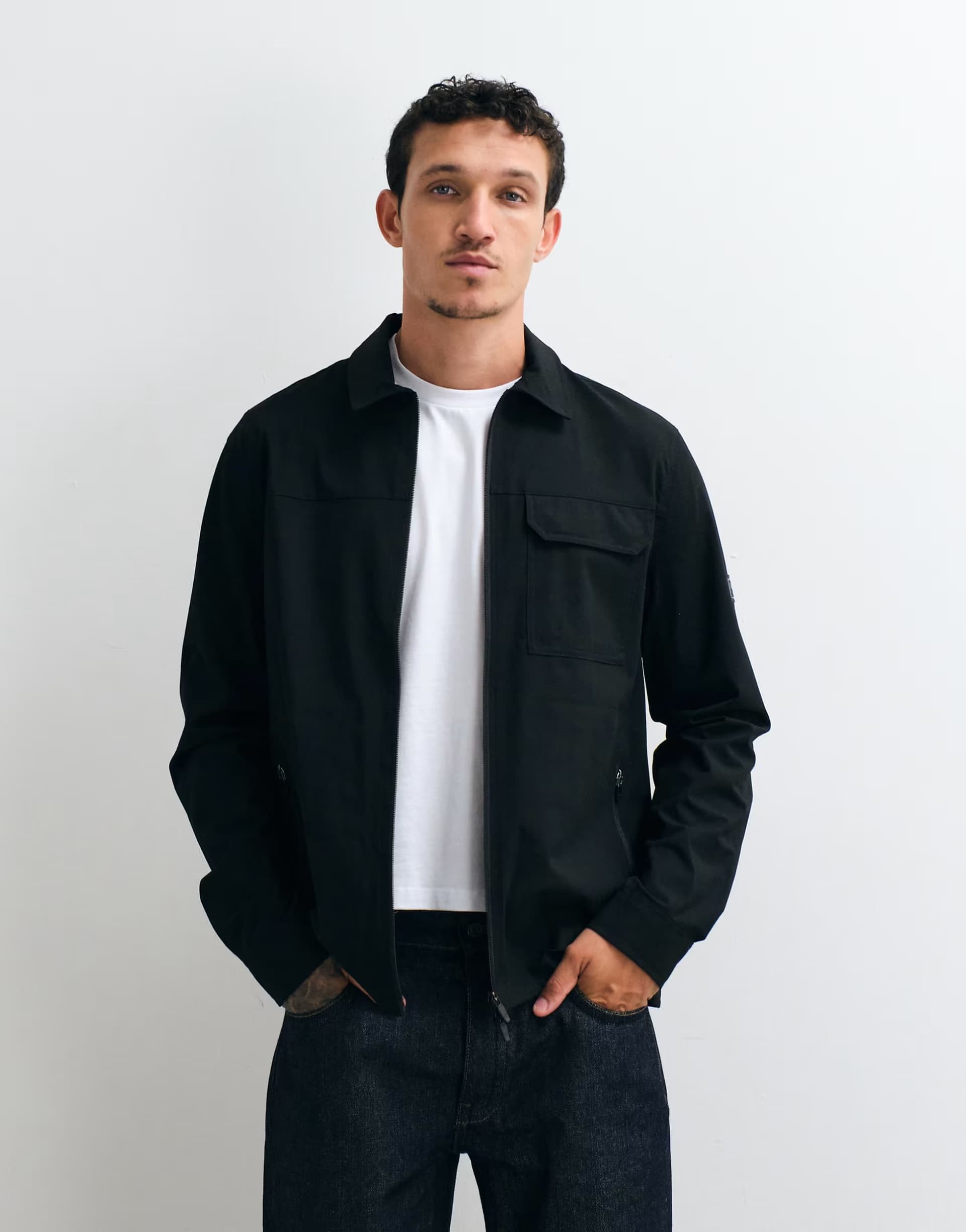 ASOS Barbour International Tash co-ord zip through overshirt in black
