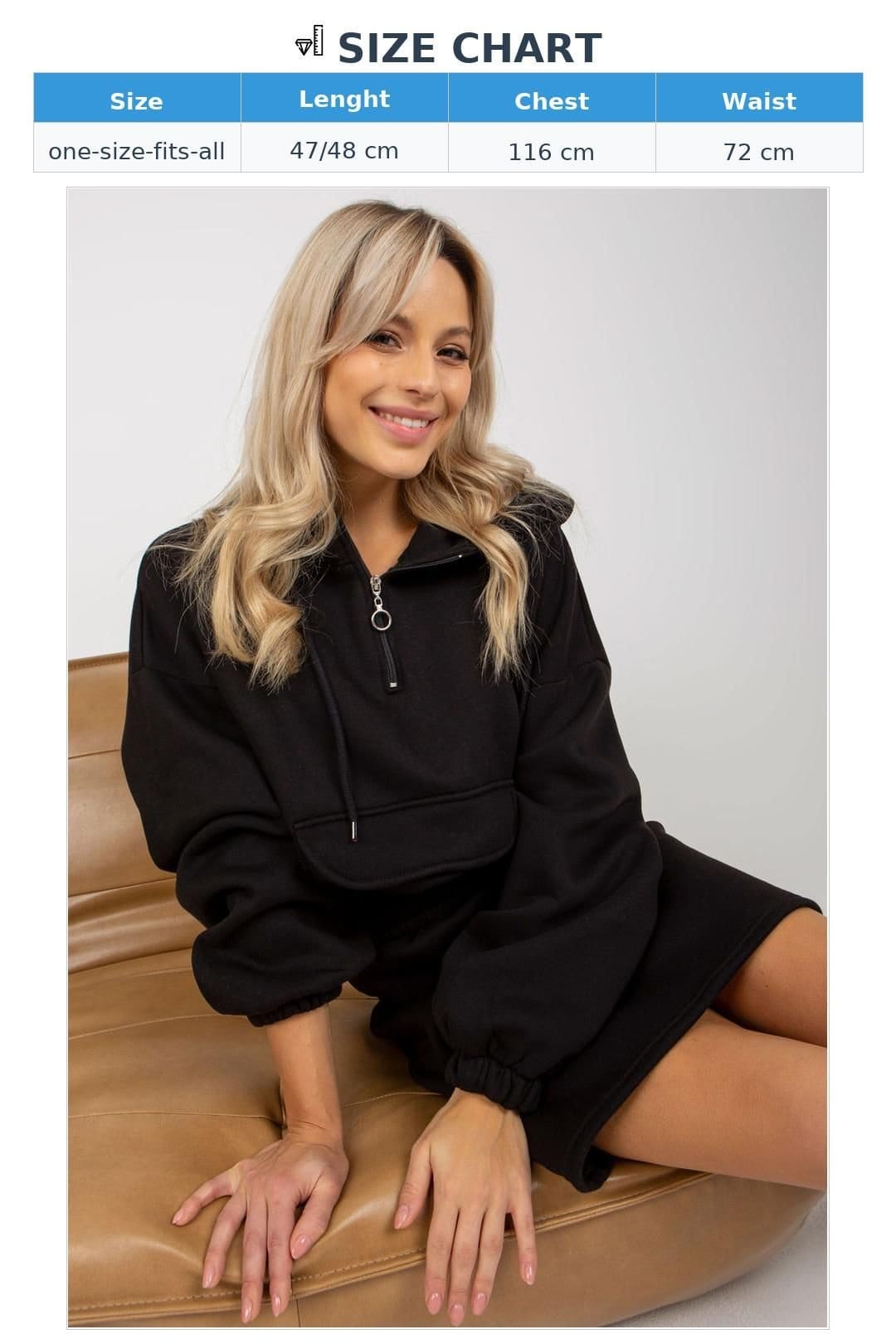Love Lace Love Lace Women's Everyday Sweatshirt & Elastic Skirt Set in Black - 4