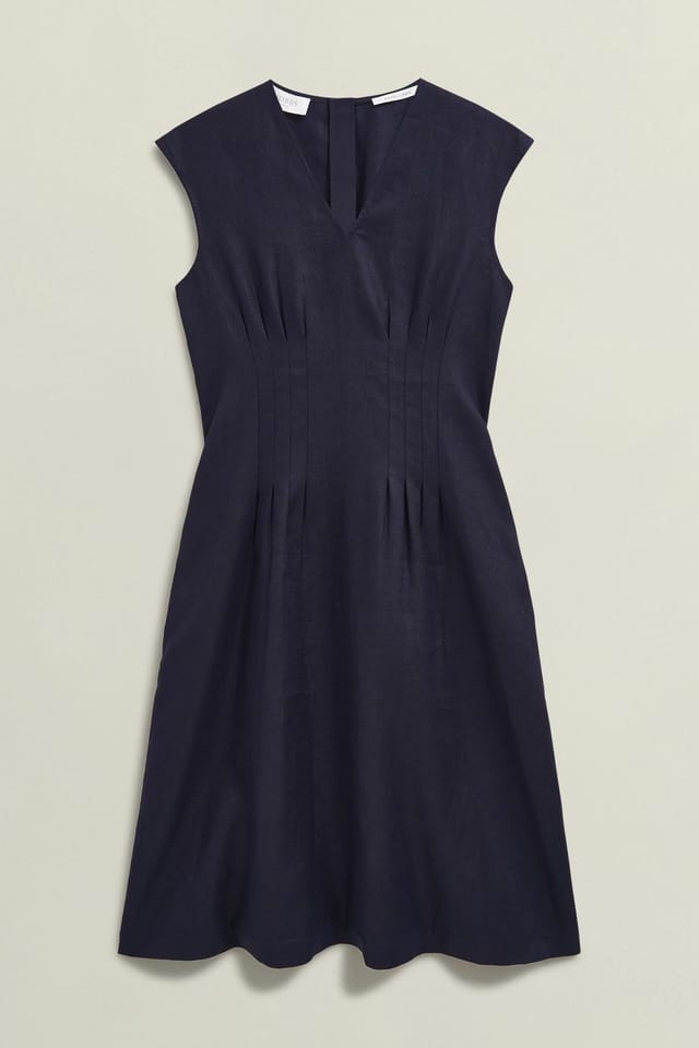 Hobbs London Hobbs London Women's Kayleigh Sleeveless V-Neck Midi Dress in Dark Navy - 2