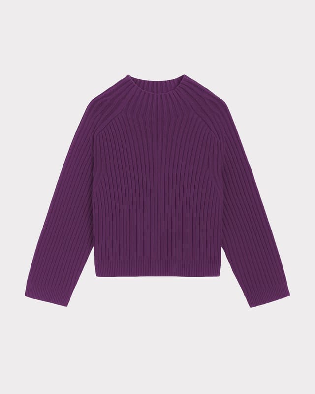 Kettlewell Kettlewell Women's Maeve Rib Knit Sweater in Grape - 2