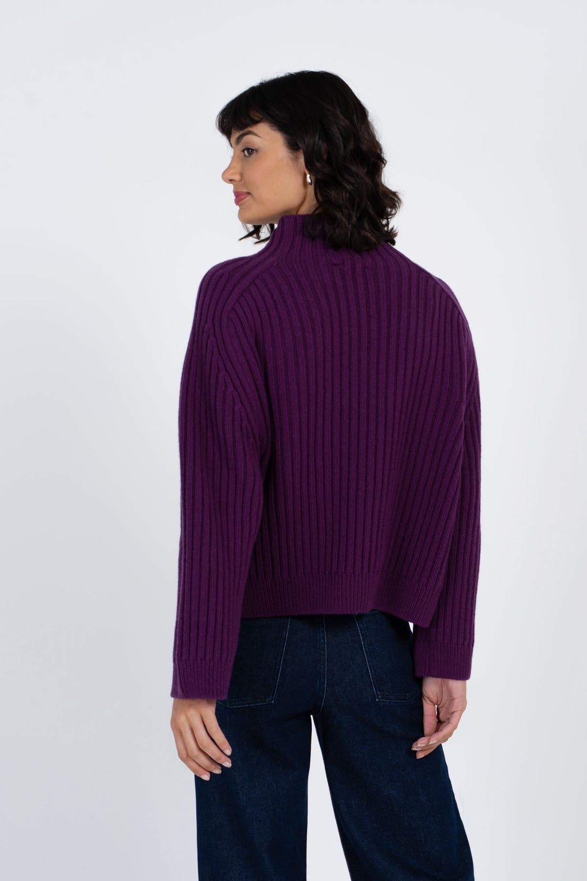 Kettlewell Kettlewell Women's Maeve Rib Knit Sweater in Grape - 4