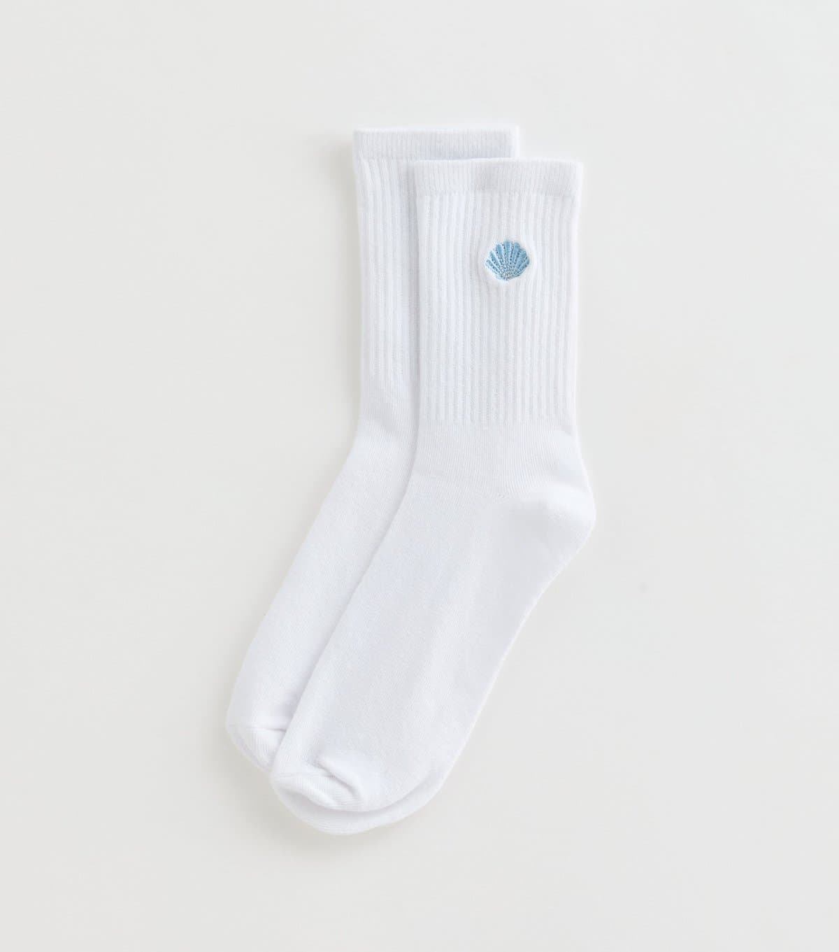 New Look White Shell Embroidered Ankles Socks New Look