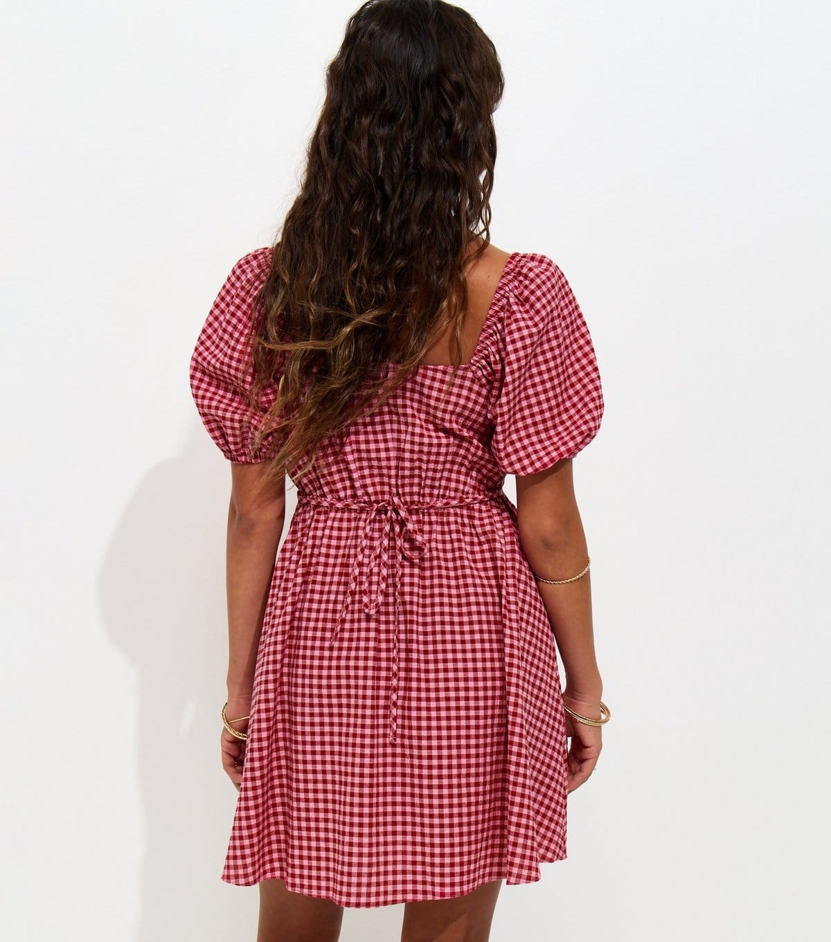 New Look Women's Pink Gingham Milkmaid Mini Dress New Look - 4
