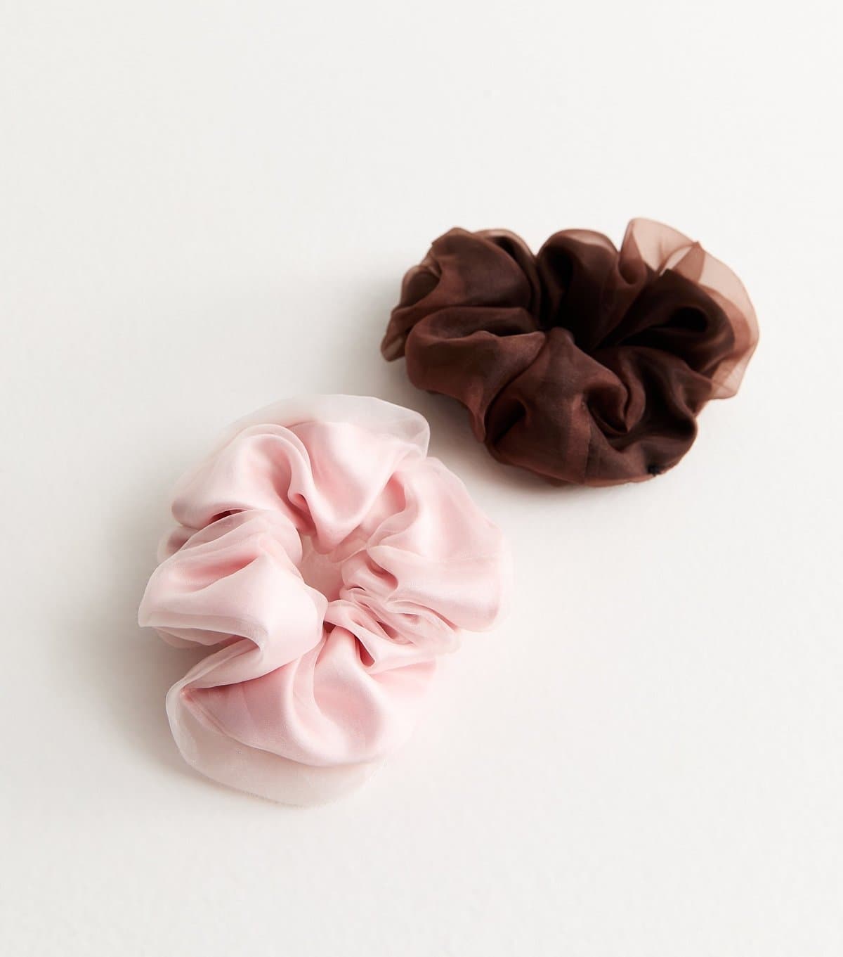 New Look Pack of 2 Pink Organza Scrunchies New Look