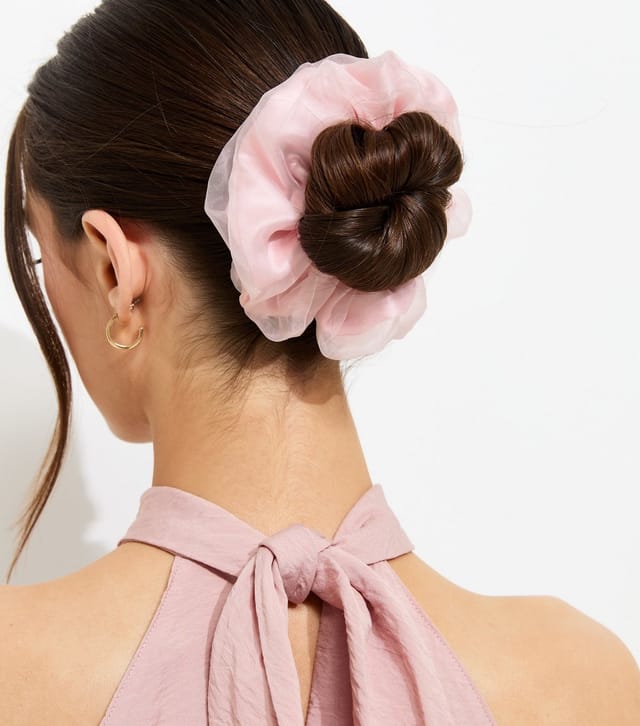 New Look Pack of 2 Pink Organza Scrunchies New Look - 2