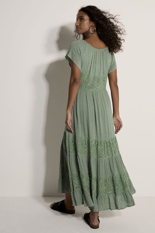 Apricot Apricot Women's Lace Detail Corset Maxi Dress in Mint - 3
