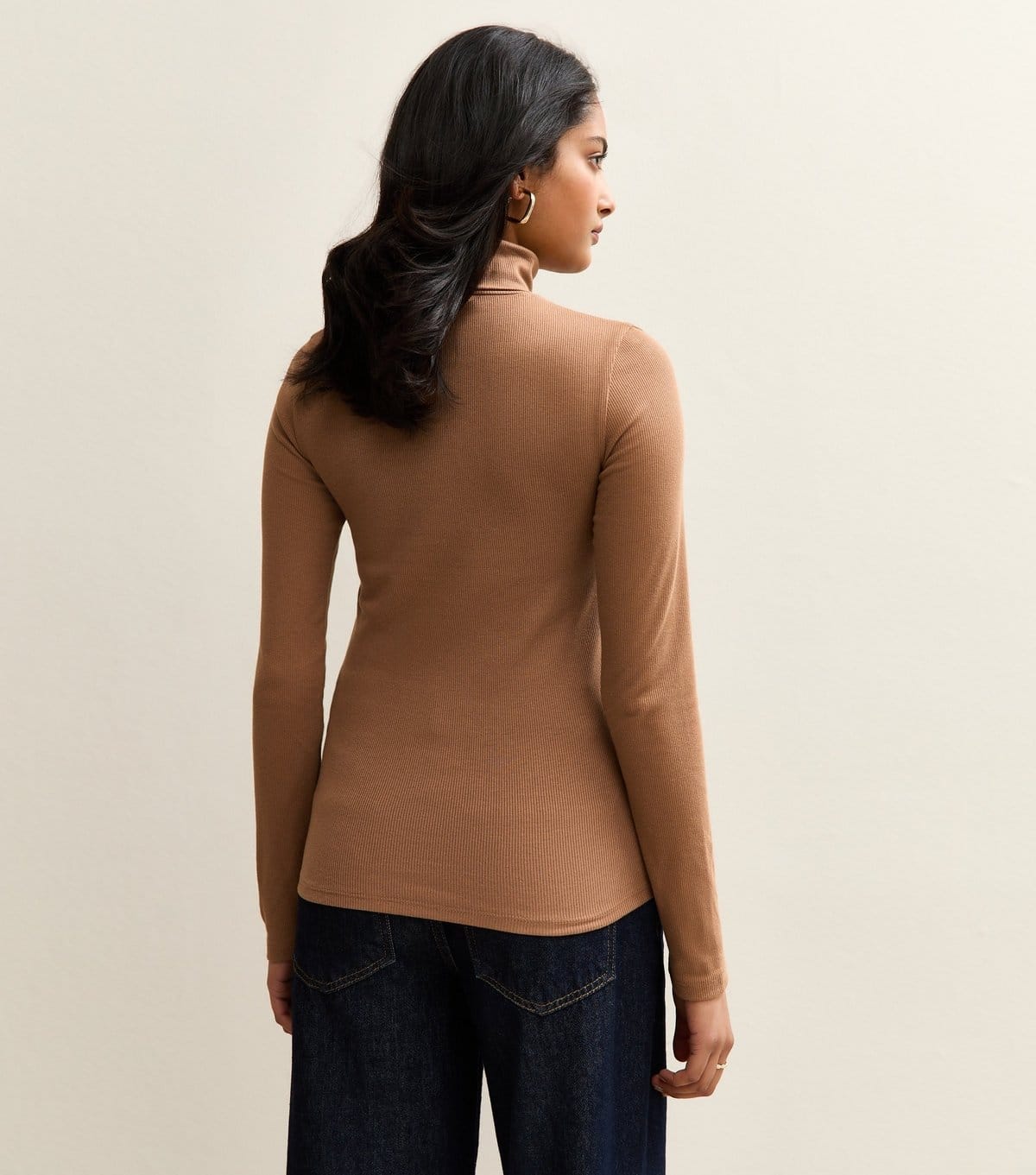New Look Women's Brown Ribbed Long Sleeve Roll Neck Top New Look - 4