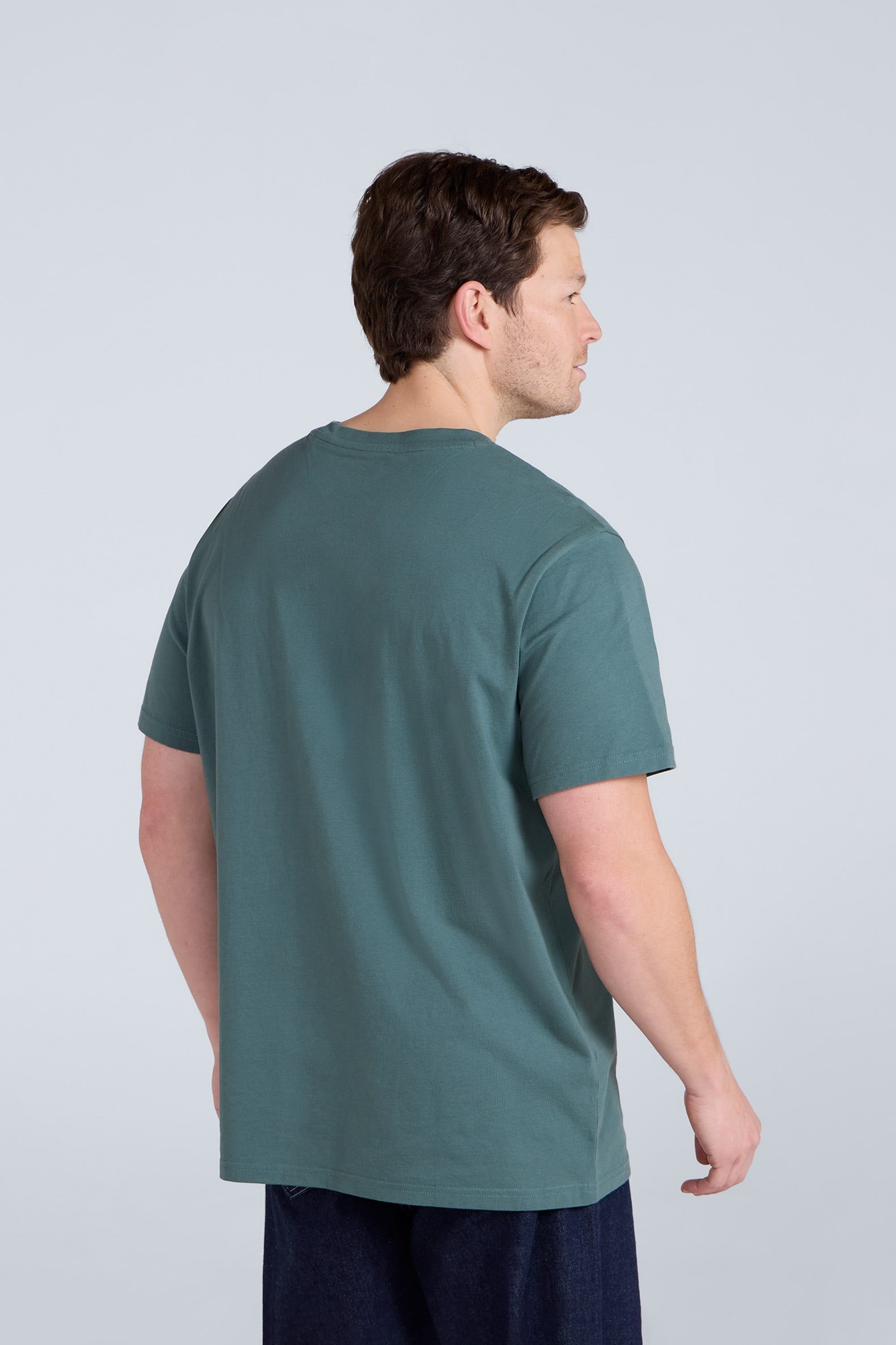 Animal Animal Men's 'Icon' Logo Print Lightweight Cotton Relaxed Fit Casual T-Shirt in Green - 3