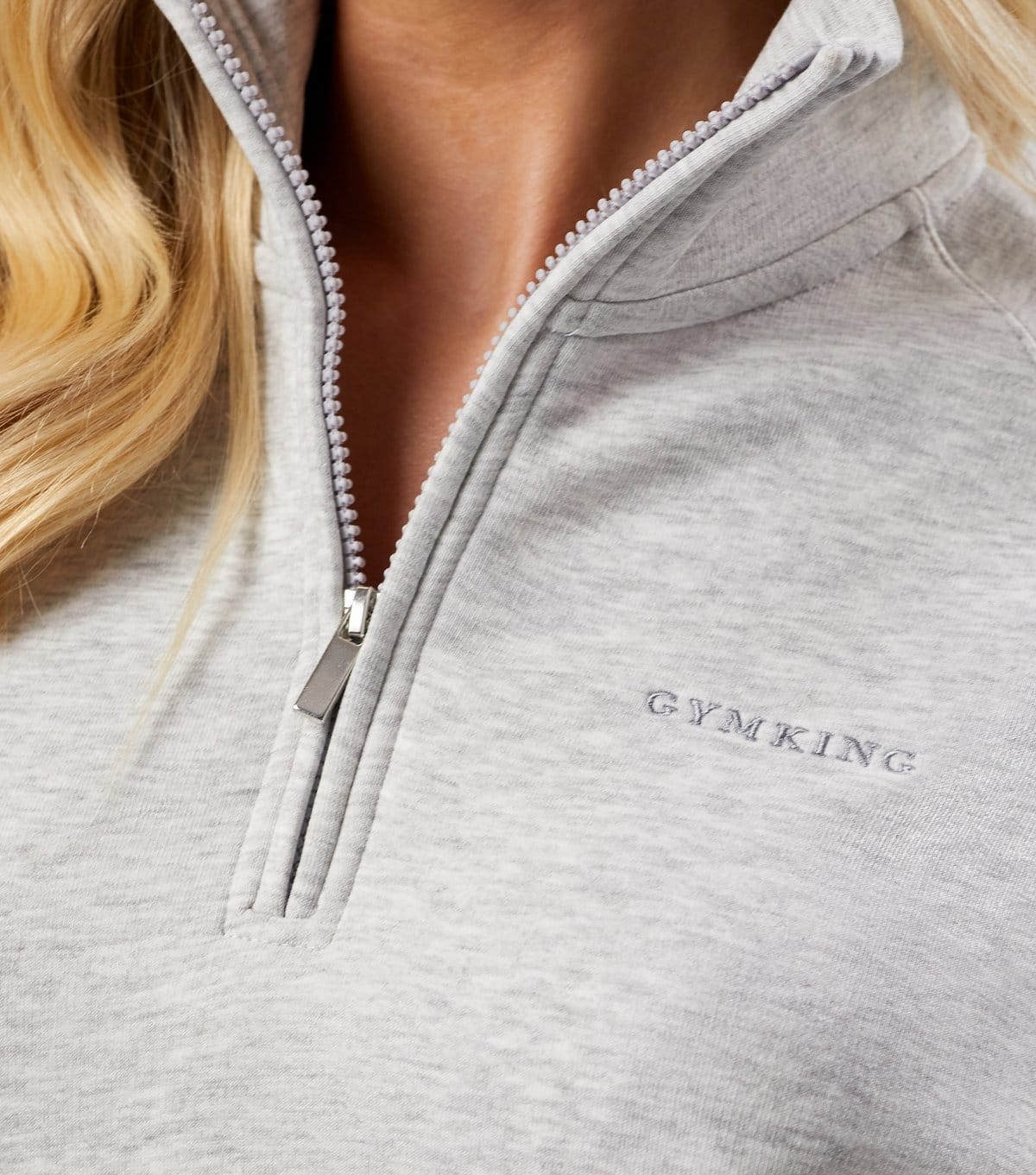 Gym King Women's Grey Quarter Zip Sweatshirt Gym King New Look - 4