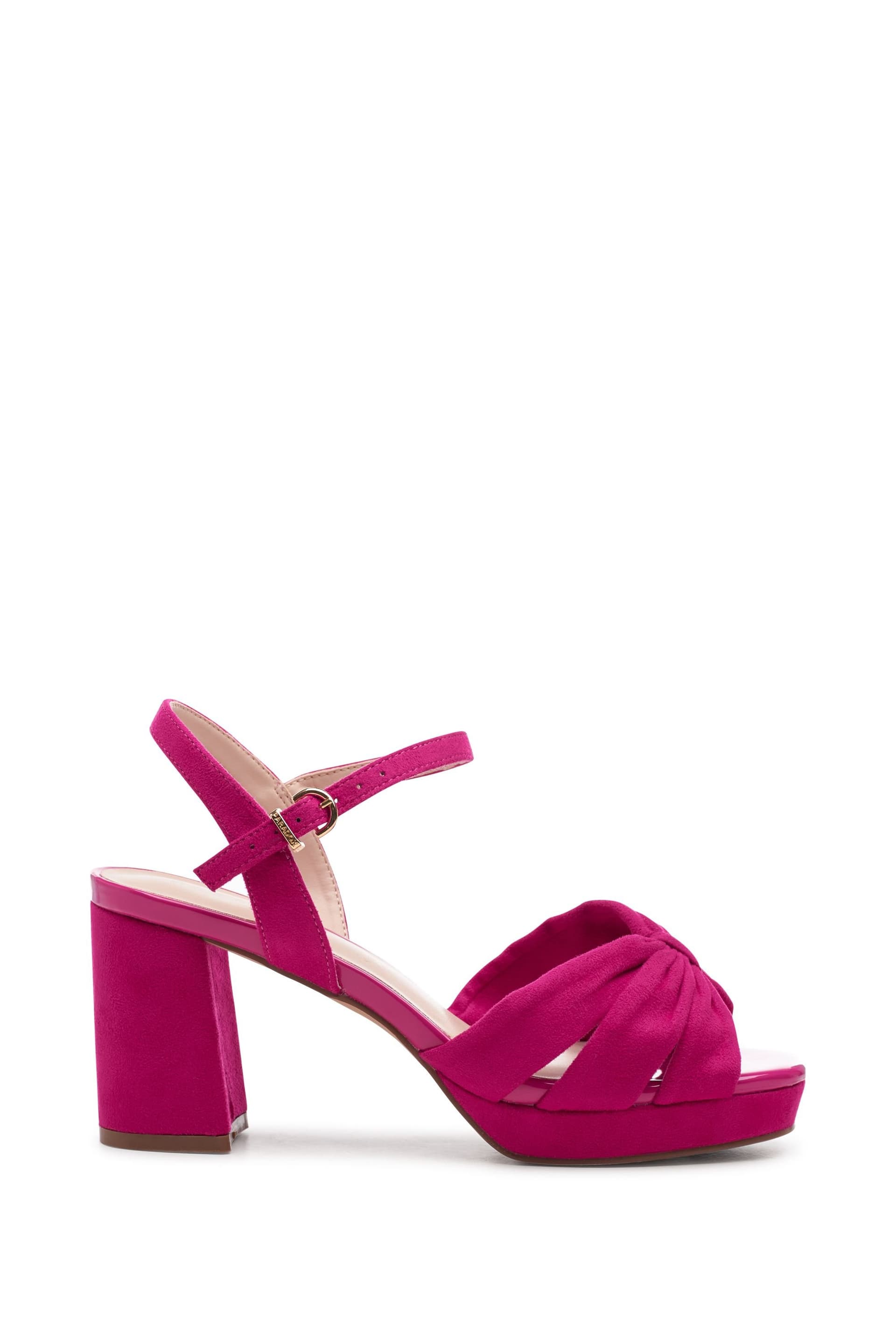 Paradox London Paradox London Fuchsia Suede Platform Heeled Sandals