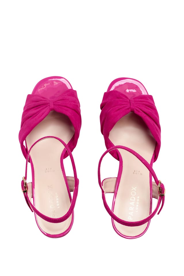 Paradox London Paradox London Women's Wide Fit 'Nerita' Platform Heeled Sandals in Fuchsia - 3