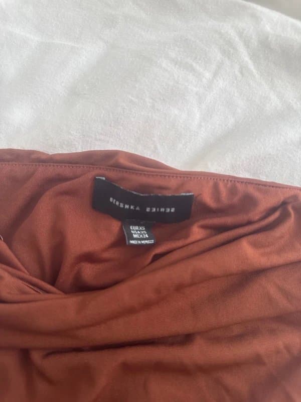 Bershka Bershka mini ruched auburn dress